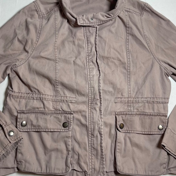 Aeropostale Womens XL Jacket Utility Style Full Zip Snap Button Lavender - Picture 6 of 11
